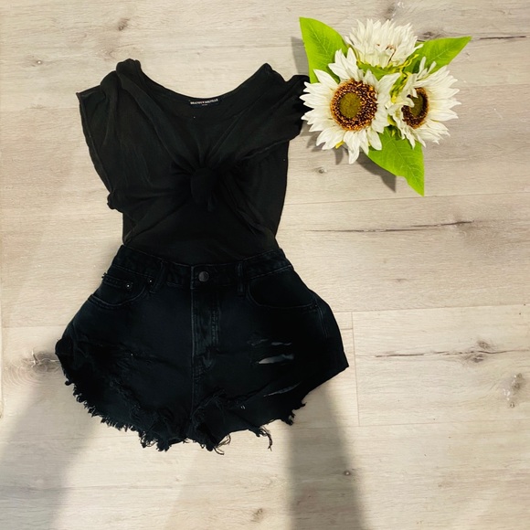 Mid Rise Black Cut Offs - Picture 1 of 2